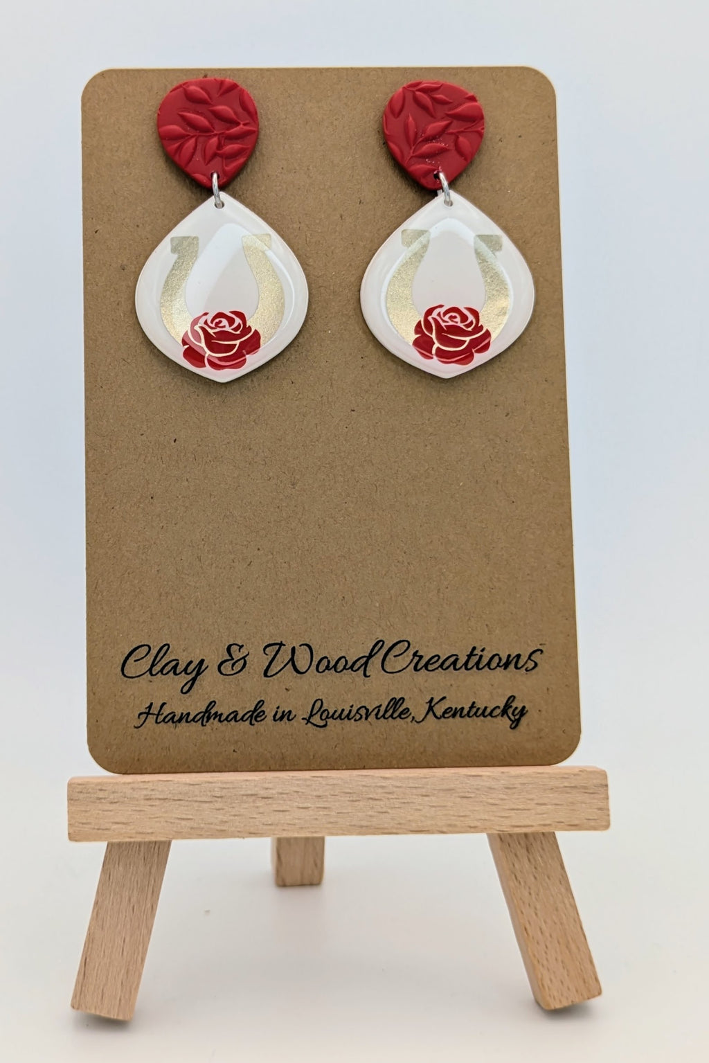 Derby Rose & Horseshoe Earrings – Handmade Kentucky Derby Dangles | Multiple Styles