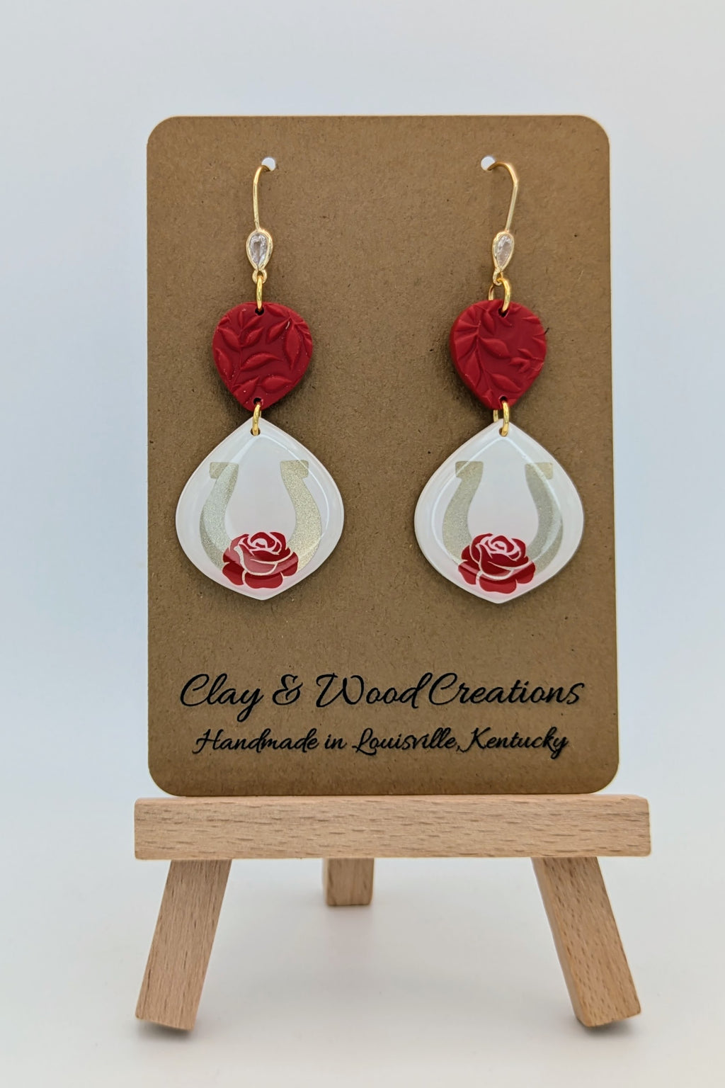 Derby Rose & Horseshoe Earrings – Handmade Kentucky Derby Dangles | Multiple Styles