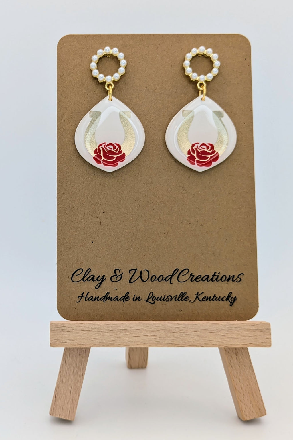 Derby Rose & Horseshoe Earrings – Handmade Kentucky Derby Dangles | Multiple Styles