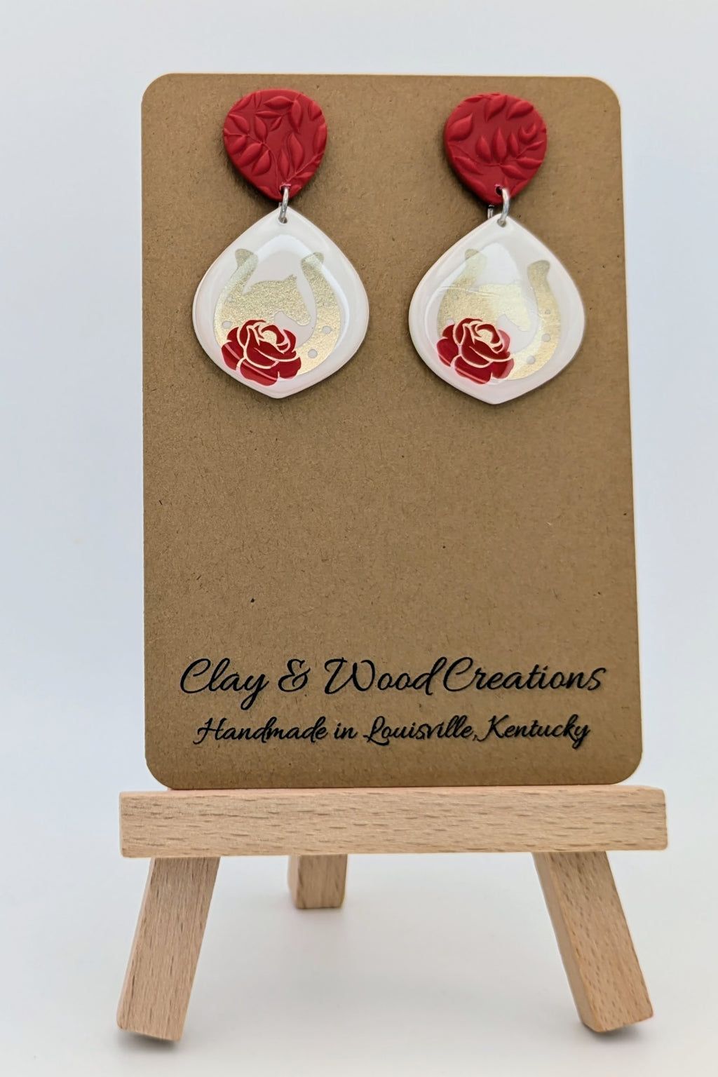 Derby Rose & Horseshoe Earrings – Handmade Kentucky Derby Dangles | Multiple Styles
