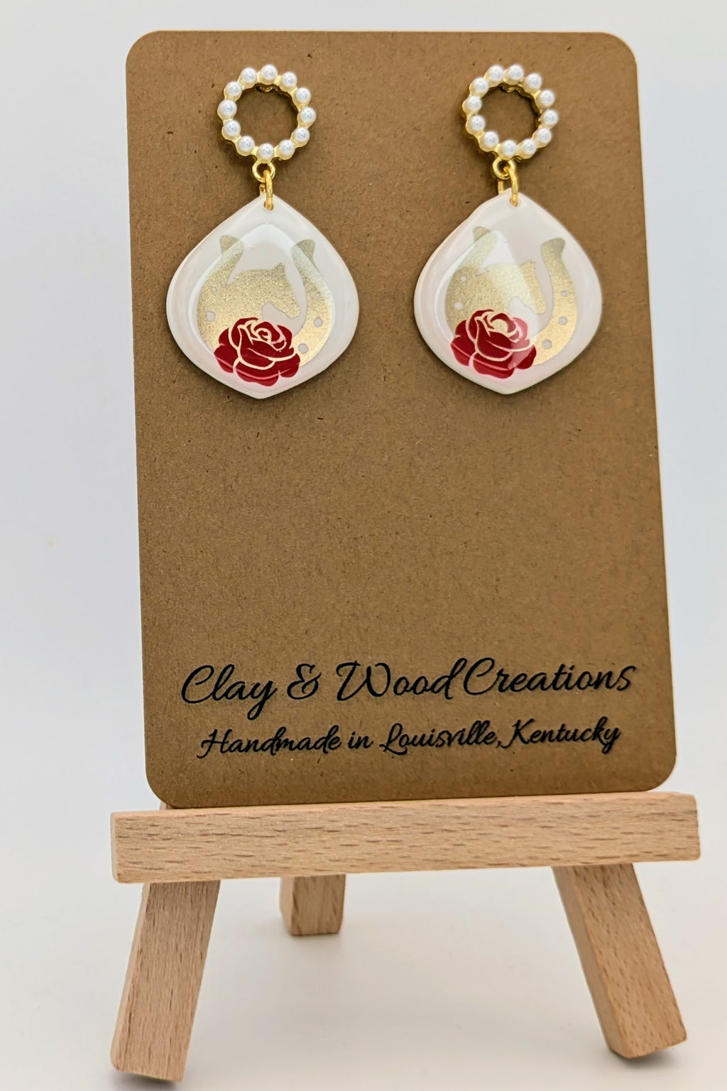 Derby Rose & Horseshoe Earrings – Handmade Kentucky Derby Dangles | Multiple Styles