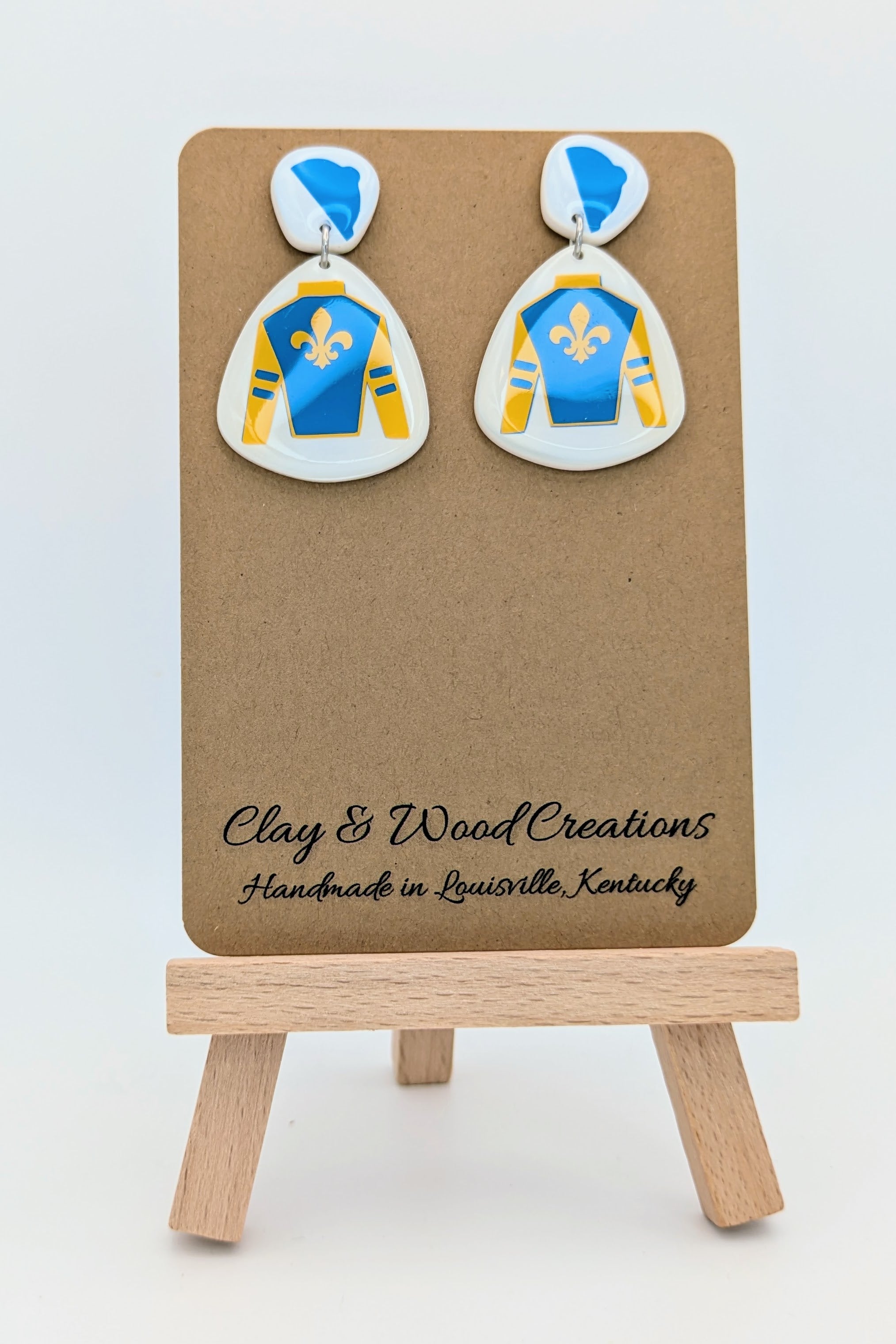 Kentucky Derby-Inspired Silks Dangle Earrings – Handmade with Jockey Hat Top 🎠🌸