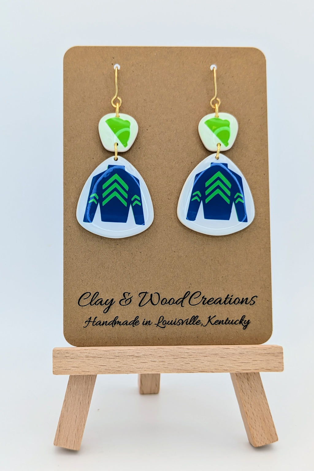Kentucky Derby-Inspired Silks Dangle Earrings – Handmade with Jockey Hat Top 🎠🌸