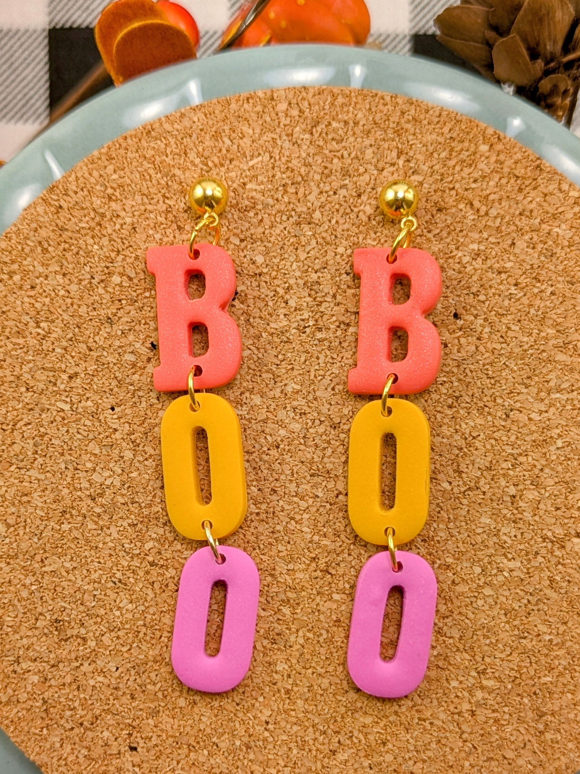 BOO Halloween Earrings fun spooky statement for women and teens perfect costume party looks teacher treat fall festival October accessory gift