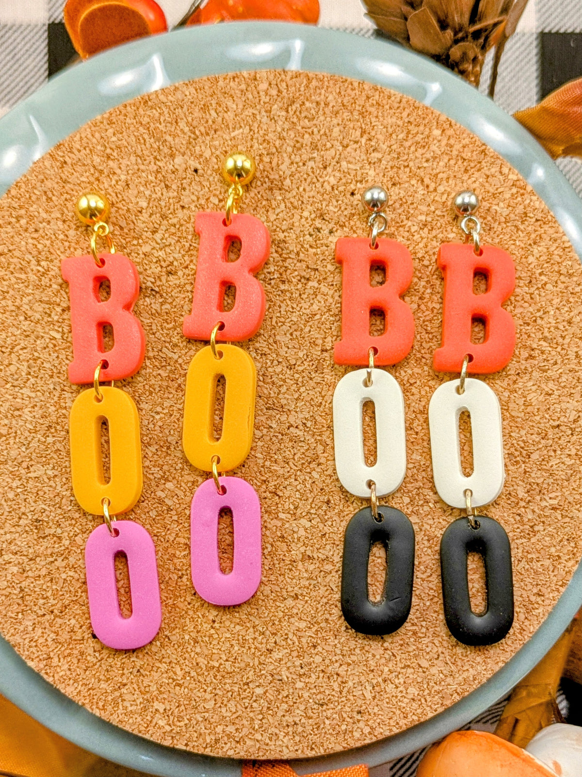 BOO Halloween Earrings fun spooky statement for women and teens perfect costume party looks teacher treat fall festival October accessory gift