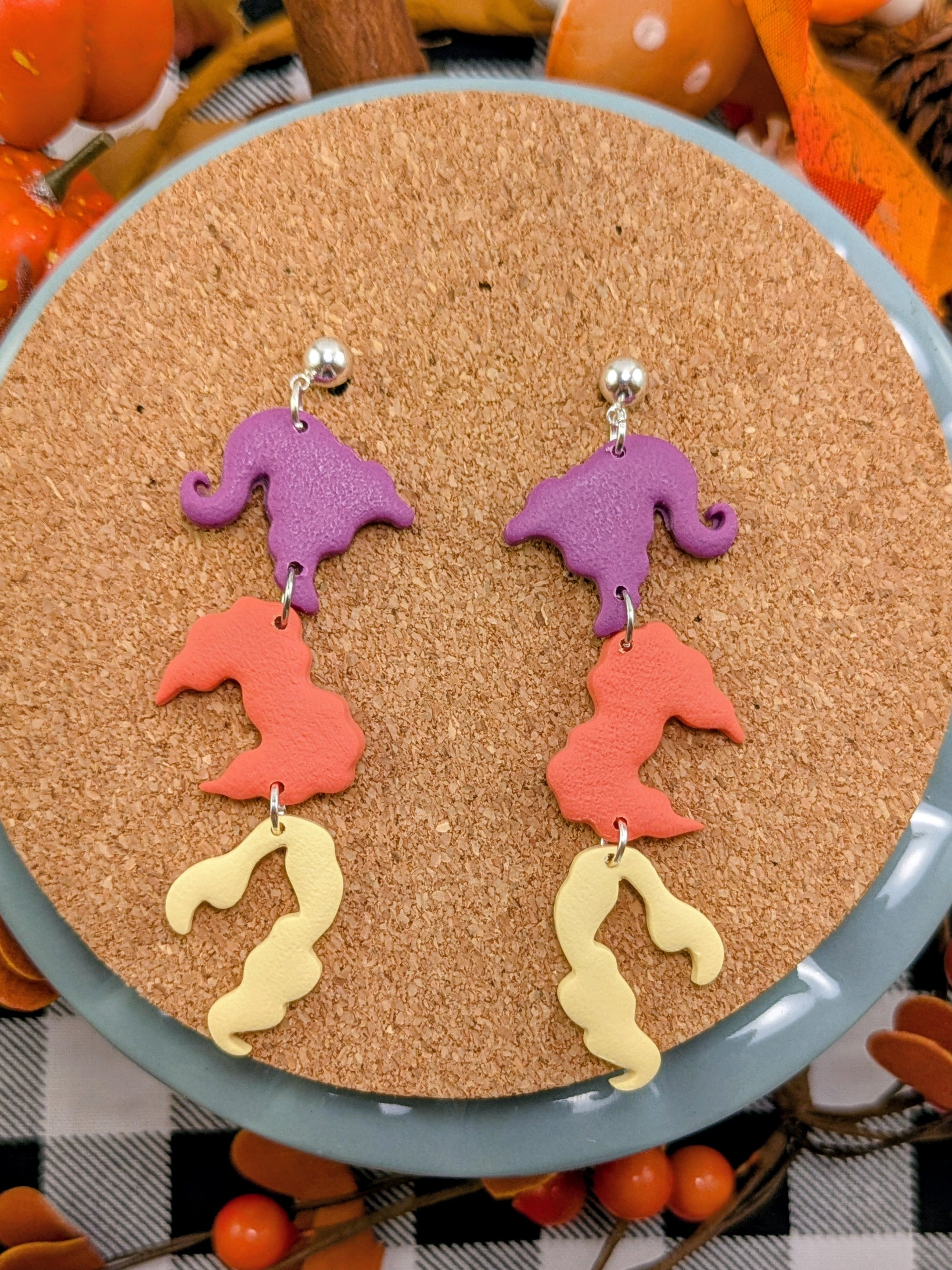 Sanderson Sisters Earrings Hocus Pocus Inspired Witchy Fall Jewelry Handmade Lightweight Halloween Party Outfit Gift for Women and Teens