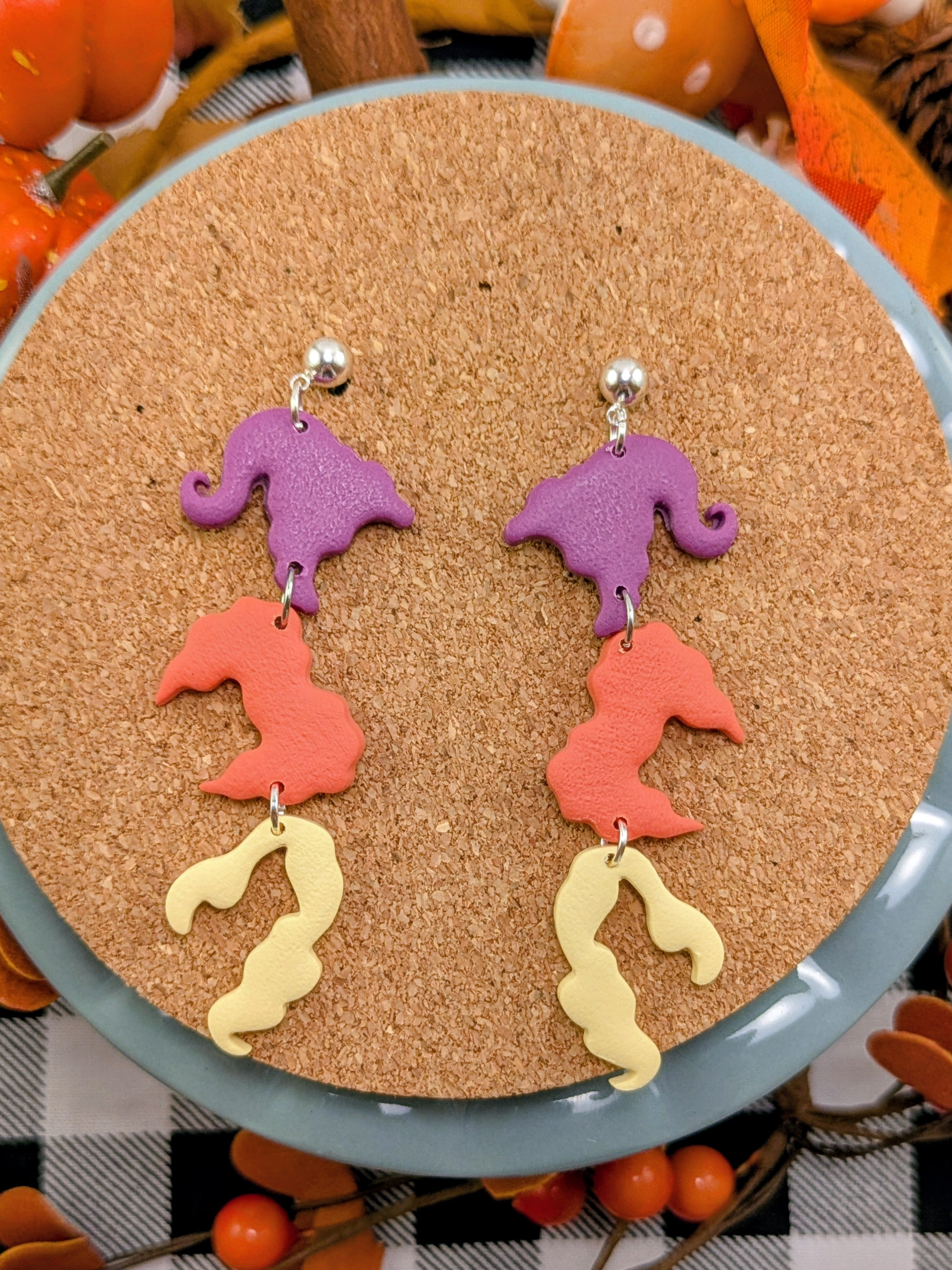 Sanderson Sisters Earrings Hocus Pocus Inspired Witchy Fall Jewelry Handmade Lightweight Halloween Party Outfit Gift for Women and Teens