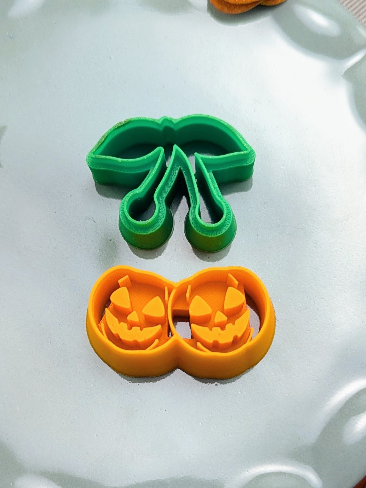 Pumpkin Cherries - Jack O Lantern Pumpkin Earrings or Clay Cutter STL Spooky Cute Halloween Jewelry or DIY Maker Tool Gift for Teachers Teens Moms Fall Party