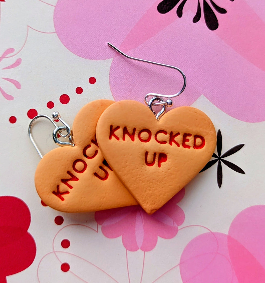 Conversation Heart Polymer Clay Earrings