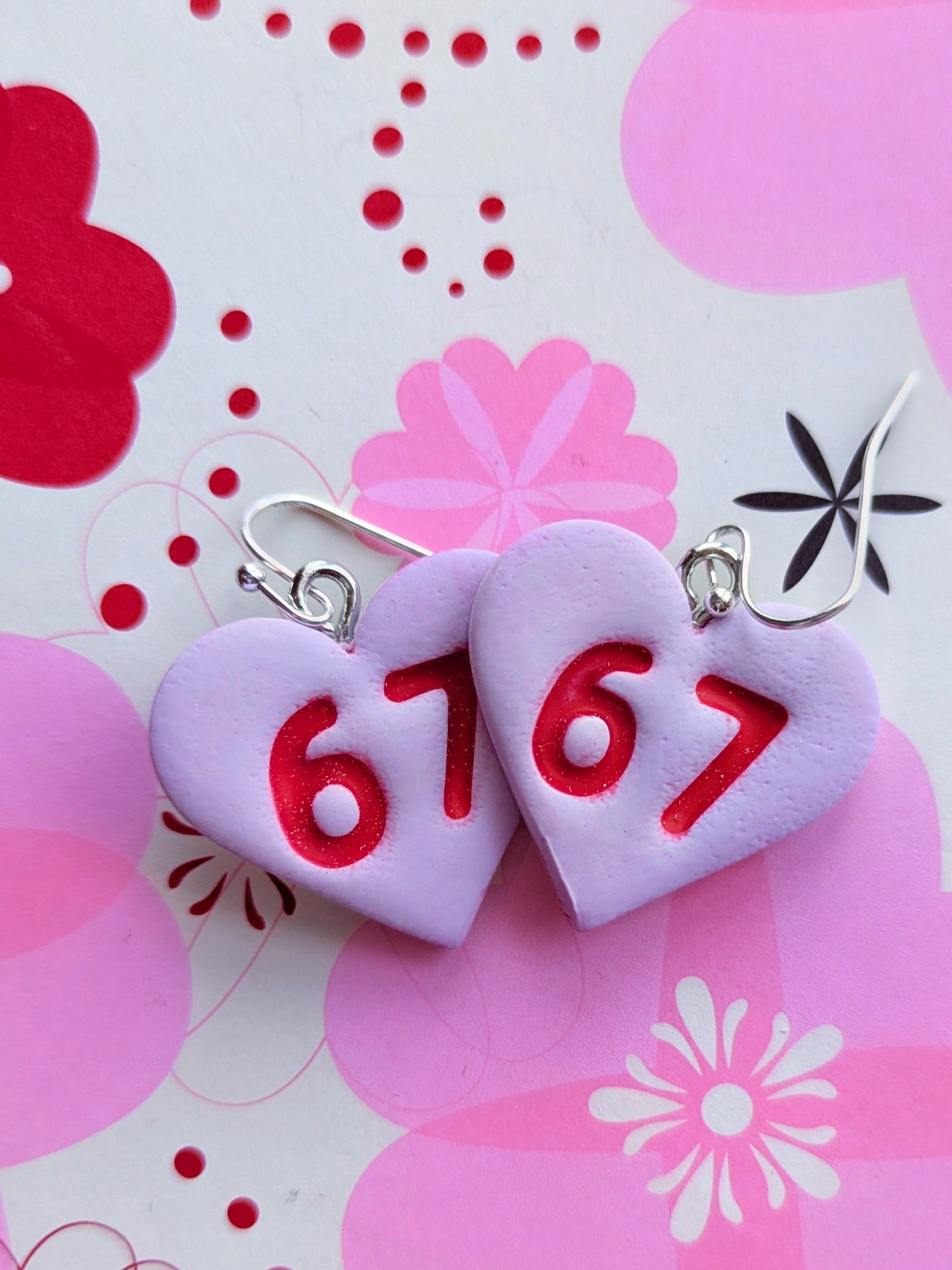 Conversation Heart Polymer Clay Earrings