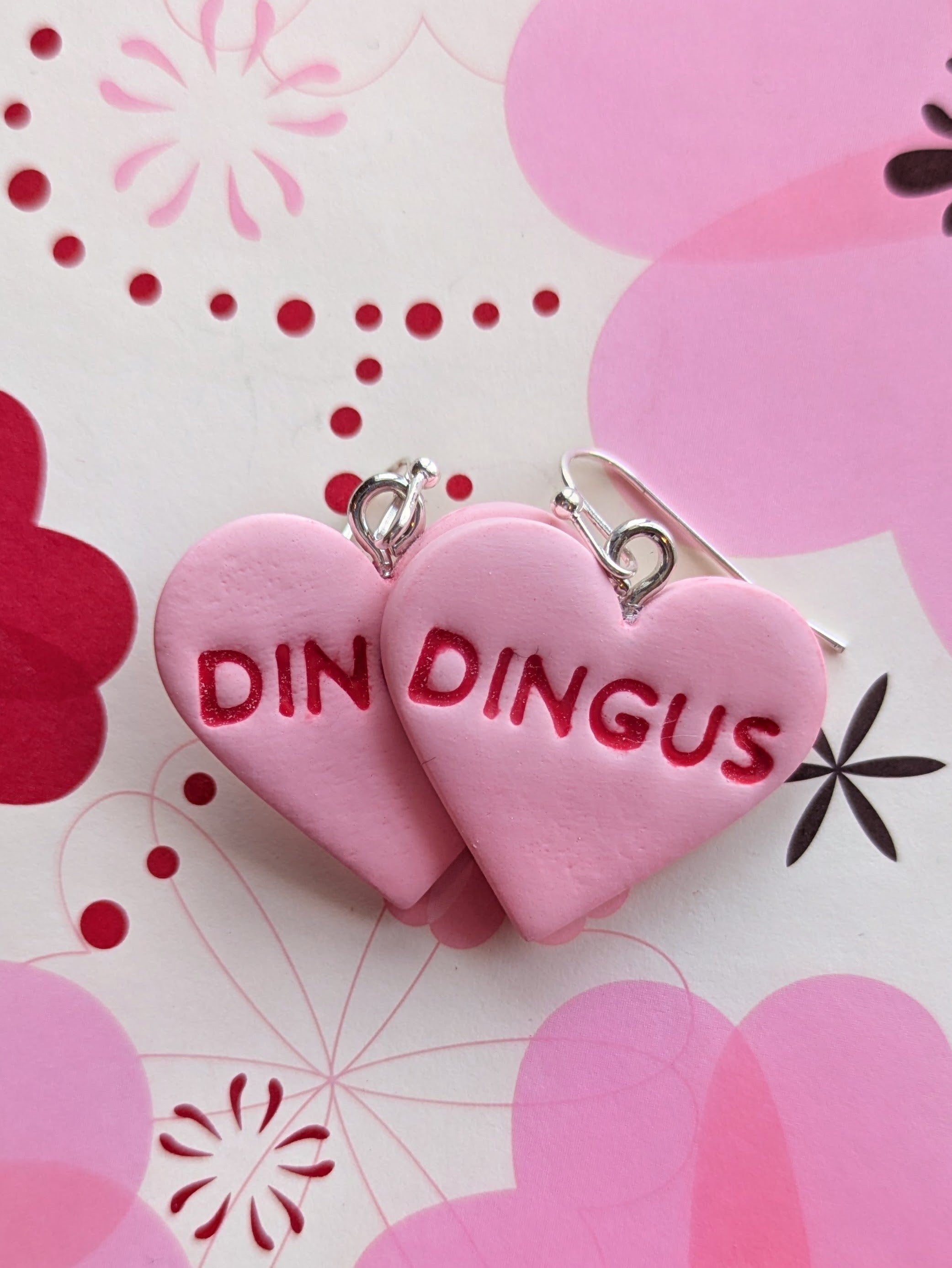 Conversation Heart Polymer Clay Earrings