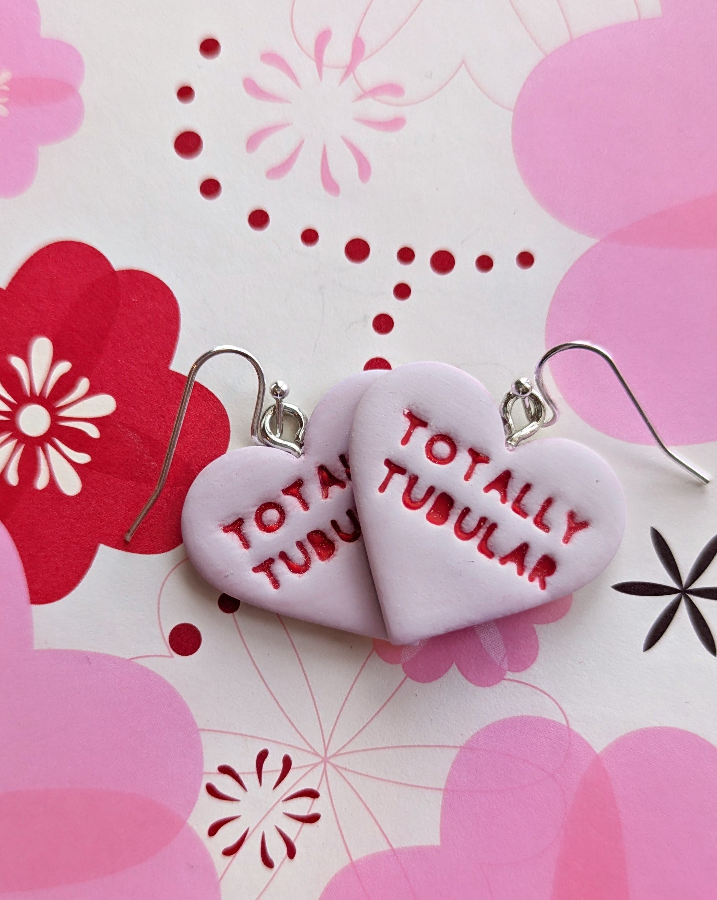 Conversation Heart Polymer Clay Earrings
