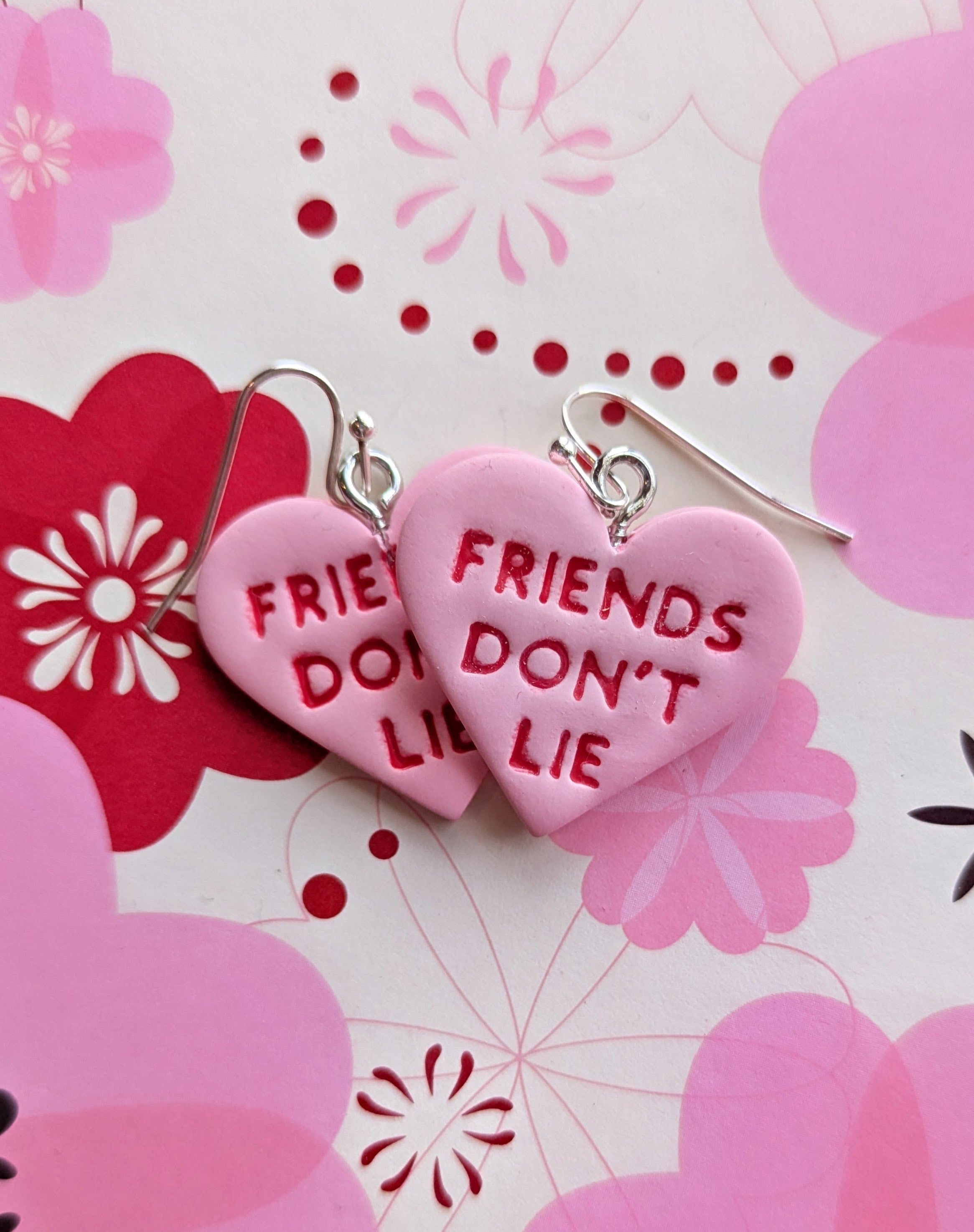 Conversation Heart Polymer Clay Earrings