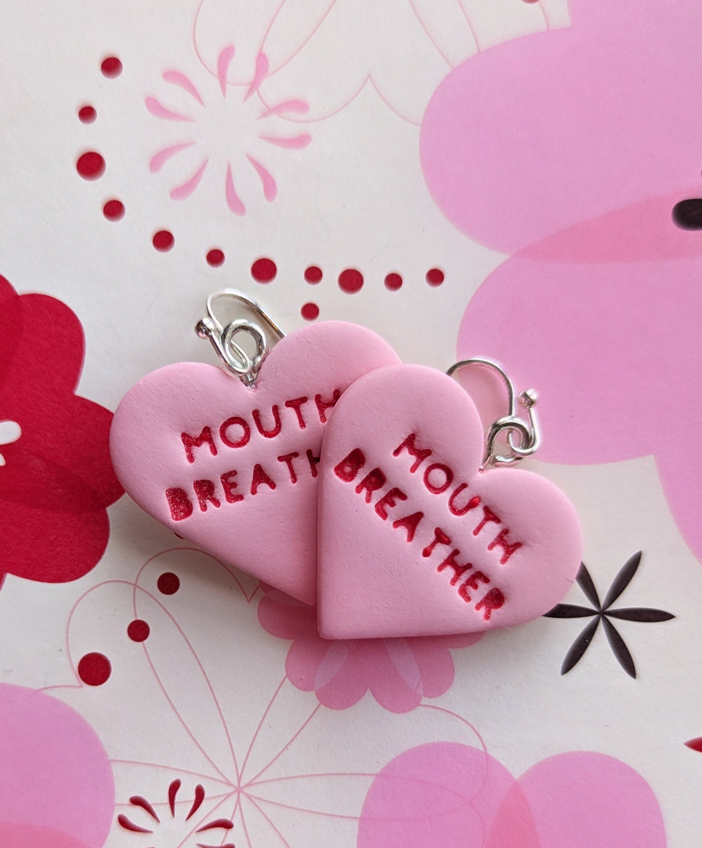 Conversation Heart Polymer Clay Earrings