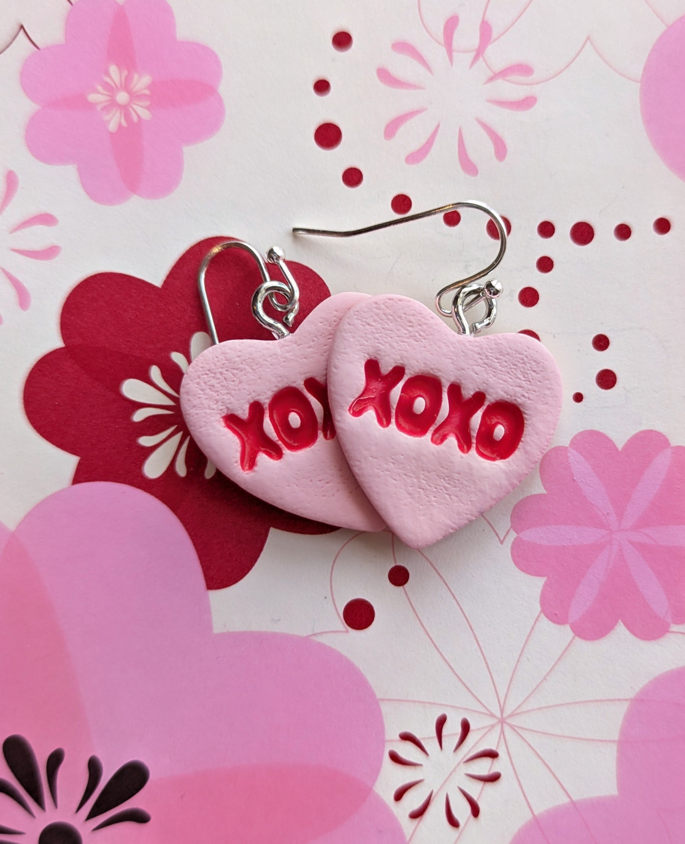 Conversation Heart Polymer Clay Earrings