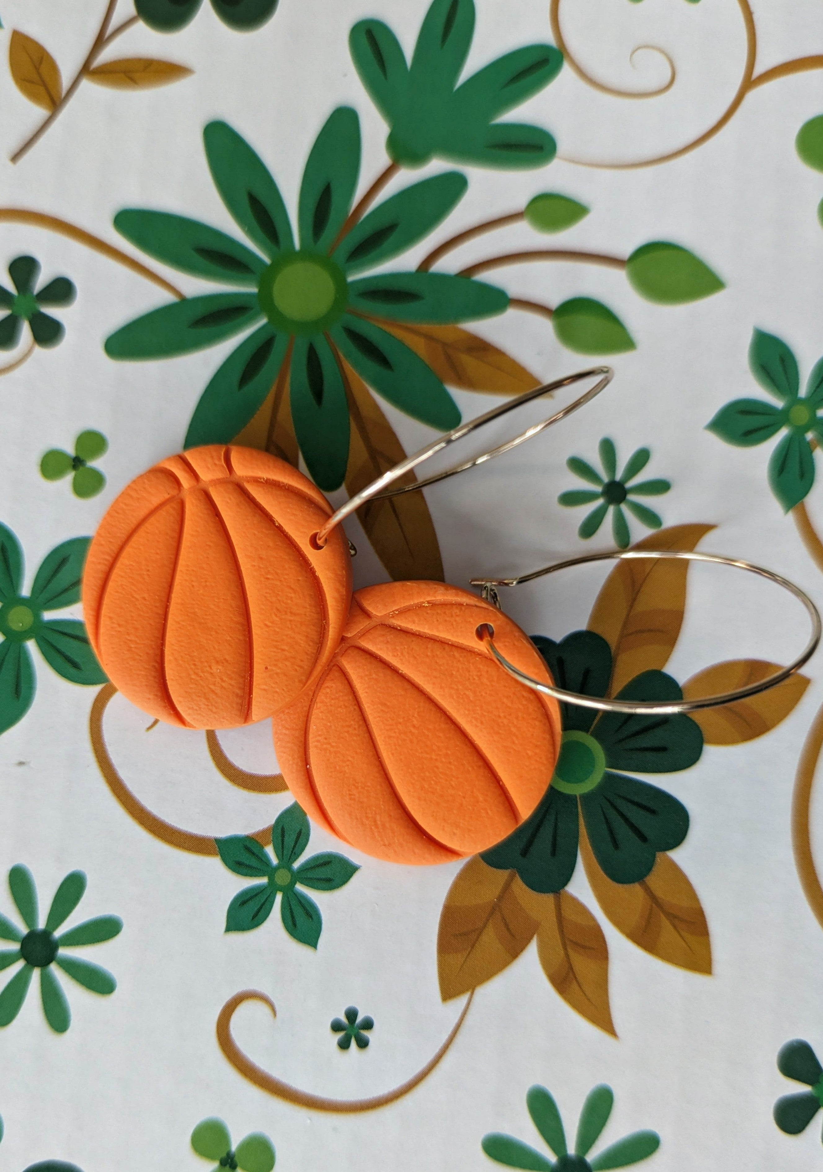 Basketball Polymer Clay Earrings | Plain or Custom Player Number | Studs or Dangles